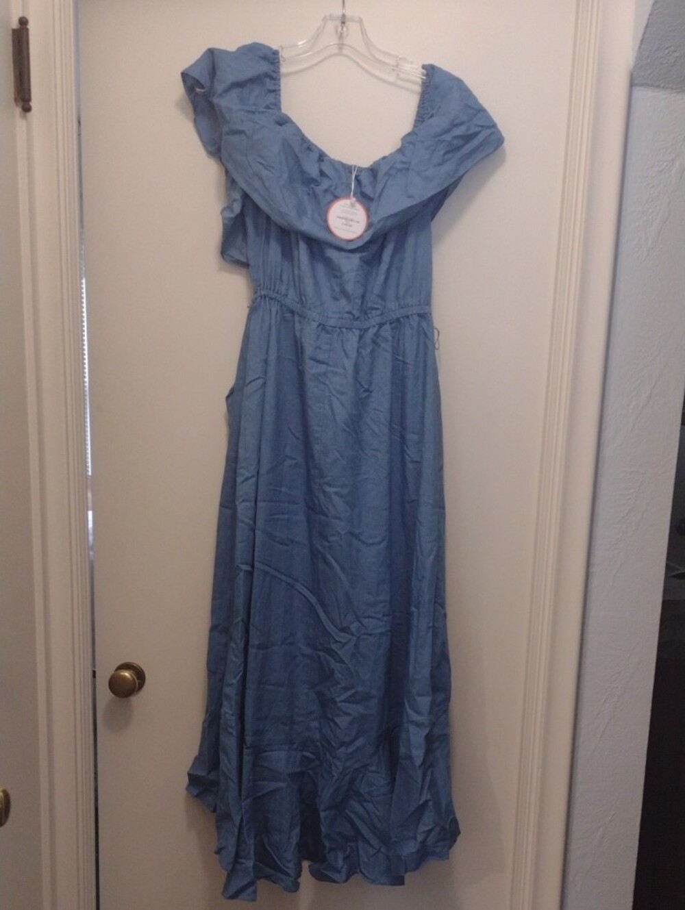 Flying Tomato Light Blue High-Low Asymmetrical Ruffle Dress (J884) - Picture 3 of 4